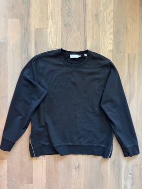 VINCE Side Zipper Crewneck Sweatshirt